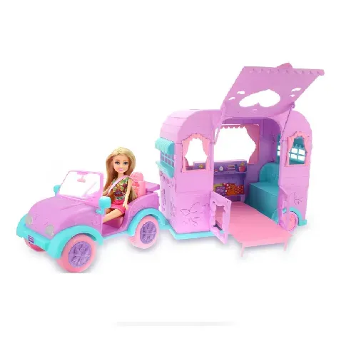 Bilde av best pris Sparkle Girlz - Doll w. Jeep And Caravan (100176) - Leker