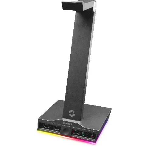 Bilde av best pris Speedlink - EXCELLO Illuminated Headset Stand, 3-Port USB 2.0 Hub, integrated Soundcard, black - Elektronikk