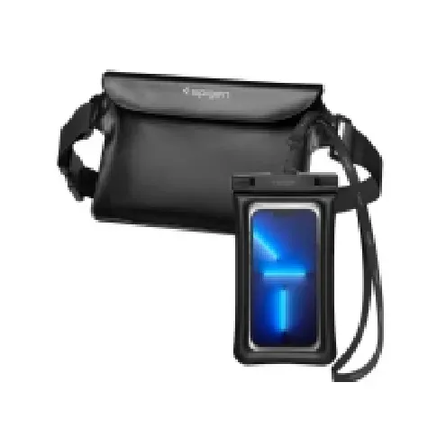 Bilde av best pris Spigen Case + vanntett veske Spigen A621 Universal Waterproof Case & Waist Bag Black PC tilbehør - Øvrige datakomponenter - Annet tilbehør