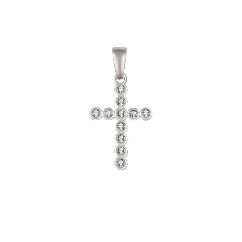 Bilde av best pris Støvring Design Cross Rodinert Sølv Anheng Med Zirconia 14239901