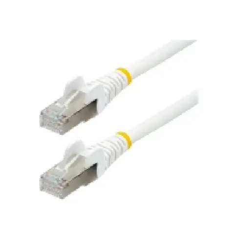 Bilde av best pris StarTech.com 5m CAT6a Ethernet Cable - White - Low Smoke Zero Halogen (LSZH) - 10GbE 500MHz 100W PoE++ Snagless RJ-45 w/Strain Reliefs S/FTP Network Patch Cord - Koblingskabel - RJ-45 (hann) til RJ-45 (hann) - 5 m - S/FTP - CAT 6a - IEEE 802.3bt - halogen