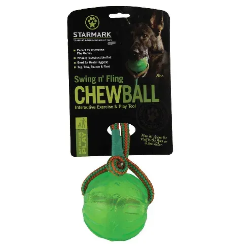 Bilde av best pris Starmark Swing Fling Tyggeball med tau 8,9 cm Hund - Hundeleker - Aktivitetsleker