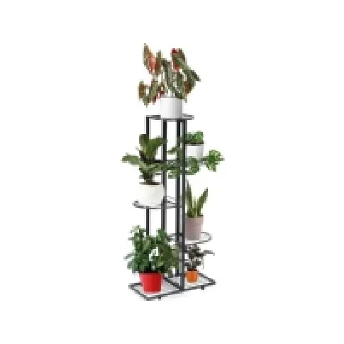 Bilde av best pris Strado Metal blomsterstativ for 6 blomsterpotter 97x43x22cm (svart) Hagen - Drivhus - Plantekasser