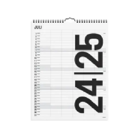 Bilde av best pris Studie Familiekalender Black and White 5 kolonner 2024/2025 Papir & Emballasje - Kalendere & notatbøker - Kalendere