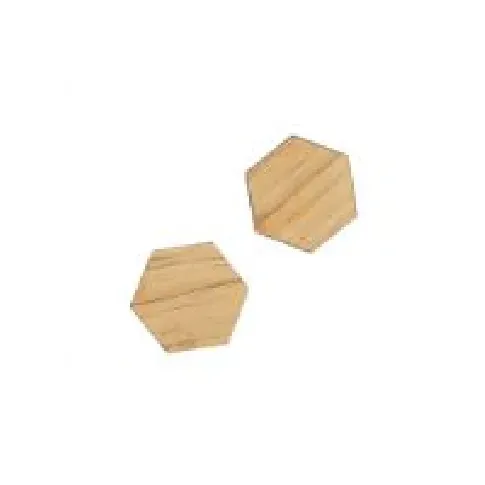 Bilde av best pris Super Stærke Magneter' hexagonal facon i ege finer 2,5 x 2,8 cm - (2 stk.) interiørdesign - Tilbehør - Magneter