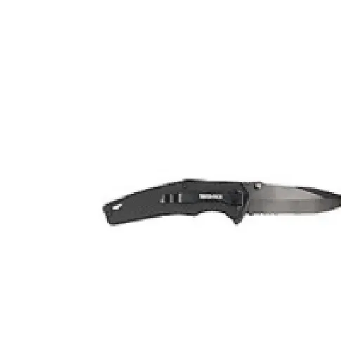 Bilde av best pris Swiss Tech foldekniv sort 4'' - Titanium coated blad, nylon fiber skæfte & 25mm savspor Kontorartikler - Skjæreverktøy - Kniver