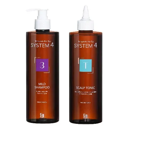 Bilde av best pris System 4 - Nr. 3 Mild Shampoo 500 ml + System 4 - Nr. T Climbazole Scalp Tonic 500 ml - Skjønnhet