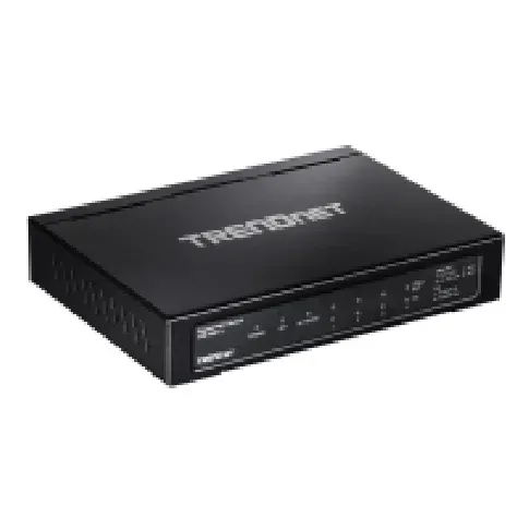 Bilde av best pris TRENDnet TPE TG611 - Switch - 4 x 10/100/1000 (PoE+) + 1 x 10/100/1000 (opplink) + 1 x Gigabit SFP - stasjonær - PoE+ (65 W) - TAA-samsvar PC tilbehør - Nettverk - Switcher