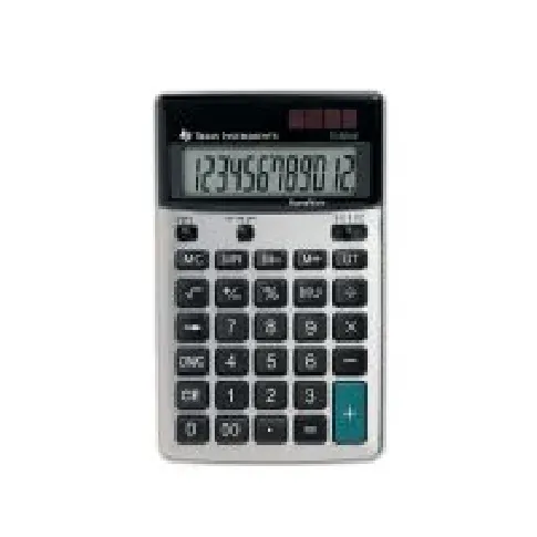 Bilde av best pris Texas Instruments TI-5018 SV, Desktop, Grunnleggende, 12 sifre, 1 linjer, Sort, Sølv Kontormaskiner - Kalkulatorer - Tabellkalkulatorer
