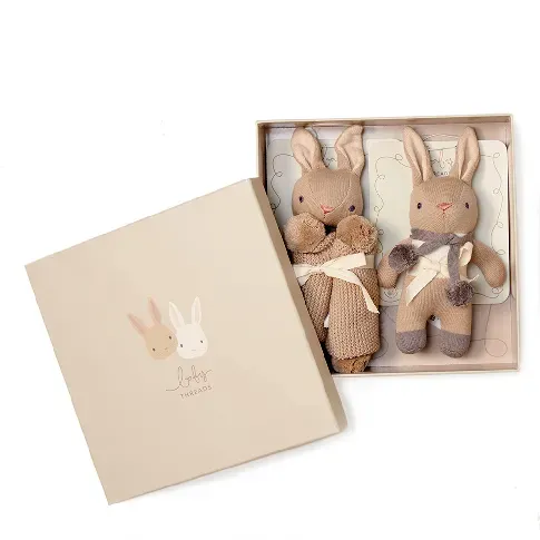 Bilde av best pris ThreadBear - Gift Box Set - Taupe Bunny - Comforter and Rattle - (TB4081) - Leker