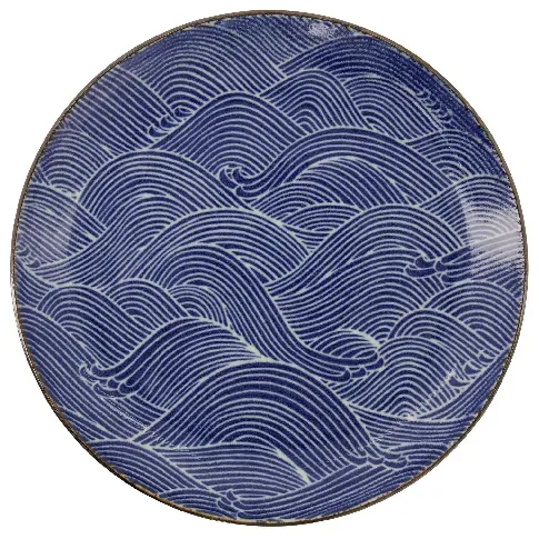 Bilde av best pris Tokyo Design Studio Seigaiha Blue tallerken, 25 cm Tallerken