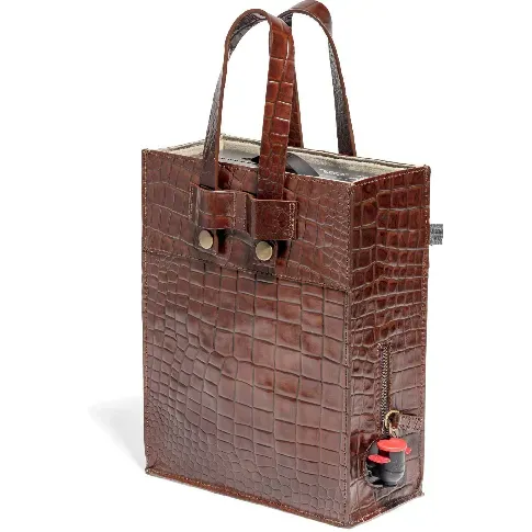 Bilde av best pris Top Drawer Bag in box i Croco mønster, Dk Cognac, 3 liter Dispenser