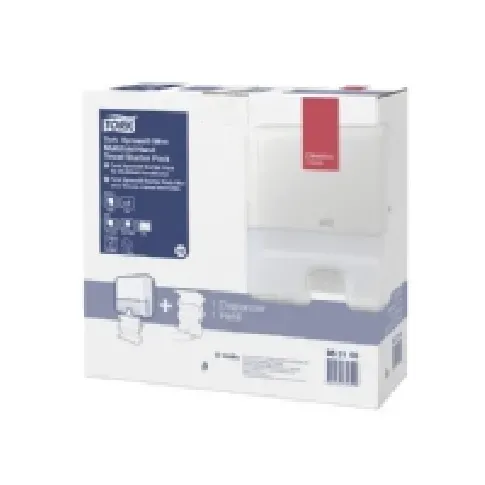 Bilde av best pris Tork H2 Xpress Startpack Mini/interfold inkl. 1 dispenser og 1 karton papir Rengjøring - Tørking - Håndkle & Dispensere