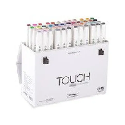 Bilde av best pris Touch Brush Marker 48stk i gaveæske, pensel + medium kantet spids Skriveredskaper - Markør - Permanenttusj