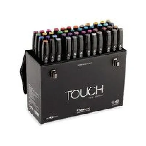 Bilde av best pris Touch Twin Marker 48stk i gaveæske, rund + kantet spids Skriveredskaper - Markør - Permanenttusj