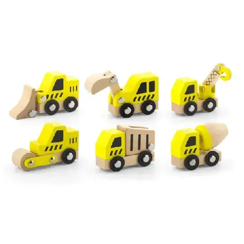 Bilde av best pris Trade Toys Viga 6Pk Arbeidsbiler I Tre - Leker