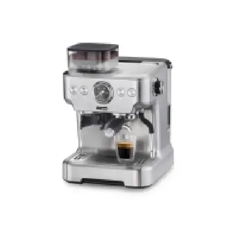 Bilde av best pris Trisa Barista Plus, Espressomaskin, 2,7 l, Kaffe bønner, Innebygd kaffekvern, 2300 W, Sort, Sølv Kjøkkenapparater - Kaffe - Kaffemaskiner