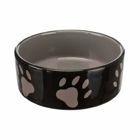 Bilde av best pris Trixe Hundematskål Svart med pote (1.4 l / 20 cm) Hund - Matplass - Hundeskåler