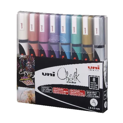 Bilde av best pris Uni - Chalkmarker 5M - Metallic colors, 8 pc - Leker