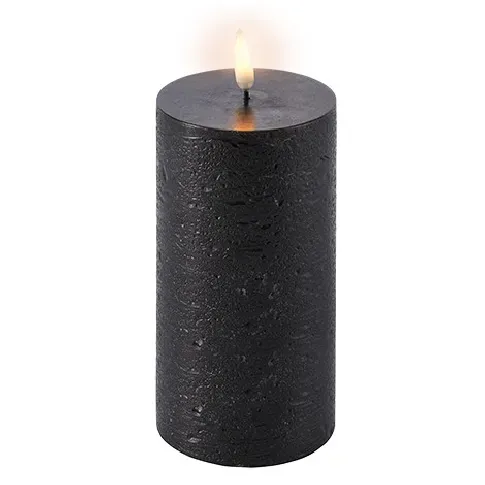 Bilde av best pris Uyuni LED kubbelys, batteri, sort,Ø7,8xH15,2 cm Stearinlys