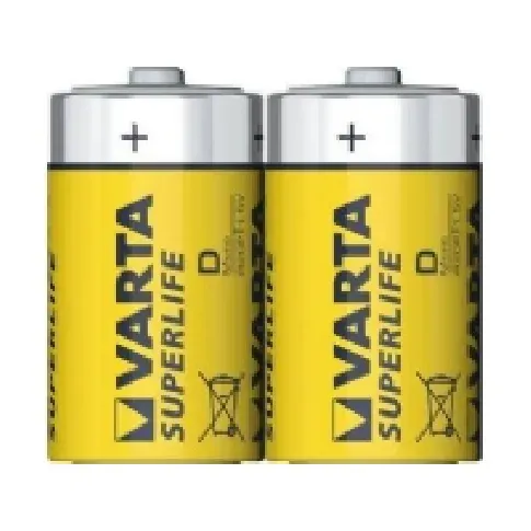 Bilde av best pris Varta R20 D, D, Sink-Karbon, 1,5 V, 2 stykker, Flerfarget, 61,5 mm PC tilbehør - Ladere og batterier - Diverse batterier