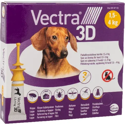 Bilde av best pris Vectra 3D - Spot-on-solution (Dogs) 1,5-4 kg 3pk - (059743) - Kjæledyr og utstyr