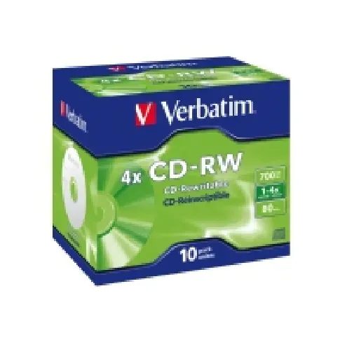 Bilde av best pris Verbatim - 10 x CD-RW - 700 MB 8x - 12x - CD-eske PC-Komponenter - Harddisk og lagring - Lagringsmedium