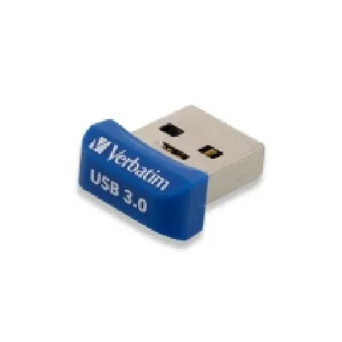 Bilde av best pris Verbatim Store 'n' Stay NANO - USB-flashstasjon - 64 GB - USB 3.0 - blå PC-Komponenter - Harddisk og lagring - USB-lagring