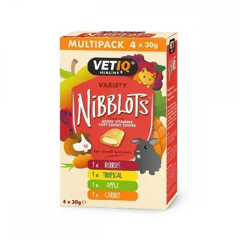 Bilde av best pris VetIQ Nibblots Multipack 4 x 30 g Kanin - Kaningodteri