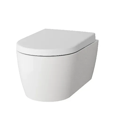 Bilde av best pris Vikingbad Aida Veggskål M/soft-close Sete - Vegghengt Toalett Hvit Vegghengt toalett