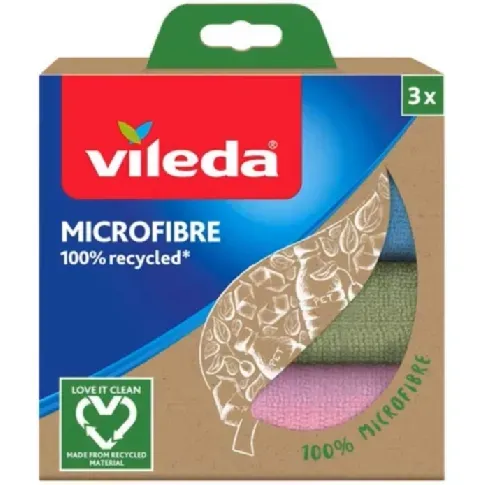Bilde av best pris Vileda Vileda Mikrofiberklut 100% resirkulert materiale, 3-pakning Andre rengjøringsprodukter,Mikrofiberkluter
