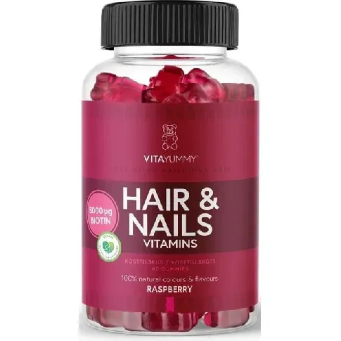 Bilde av best pris VitaYummy - Hair&Nails Vitaminer Raspberry 60 Pcs - Helse og personlig pleie