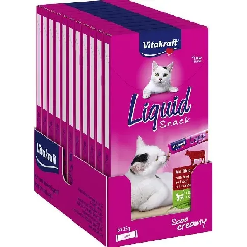 Bilde av best pris Vitakraft - 11 x Liquid-Snack Beef + Cat Grass, 90g,Cat - (23521) - Kjæledyr og utstyr