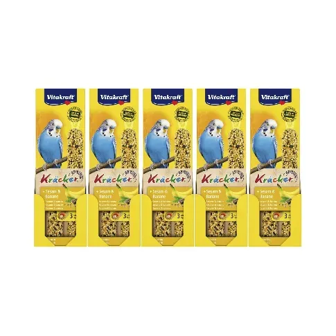 Bilde av best pris Vitakraft - Bird treats - 5 x Kräcker® banana and sesame, for budgies (bundle) - Kjæledyr og utstyr