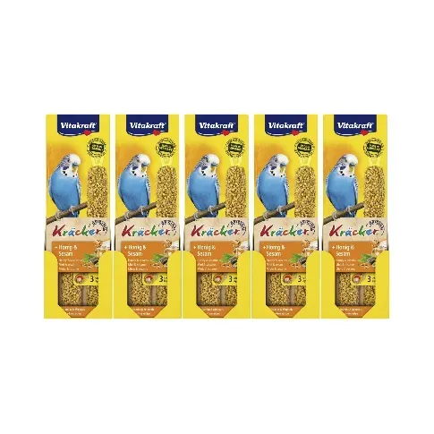 Bilde av best pris Vitakraft - Bird treats - 5 x Kräcker honey and sesame for budgies (bundle) - Kjæledyr og utstyr