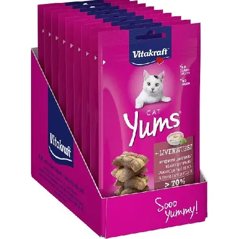 Bilde av best pris Vitakraft - Cat Treats - 9 x Cat Yums liver 40g (bundle) - Kjæledyr og utstyr