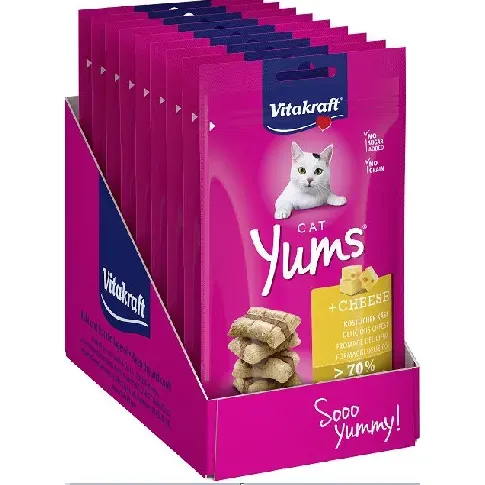 Bilde av best pris Vitakraft - Cat Treats - 9 x Cat Yums with cheese 40g (bundle) - Kjæledyr og utstyr