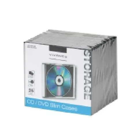 Bilde av best pris Vivanco 31698, Slimline, 1 disker, Svart, Gjennomsiktig, 25 stykker PC-Komponenter - Harddisk og lagring - Medie oppbevaring