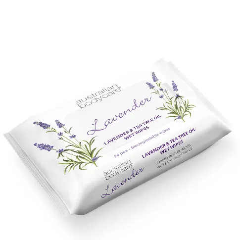 Bilde av best pris Våtservietter til Skånsom rengjøring av ansikt og kropp - Tea Tree Oil &amp; Lavendel