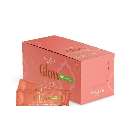 Bilde av best pris Wellexir - Glow Beauty Drink Peach Ice Tea BOX 50 Pcs - Helse og personlig pleie