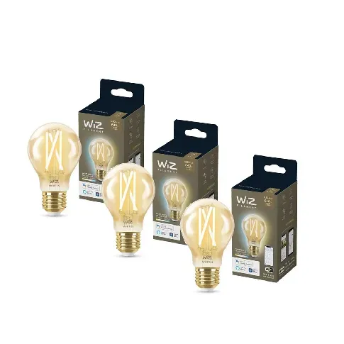 Bilde av best pris WiZ - 3xA60 Amber lampe E27 Justerbar Hvit - Pakke - Elektronikk