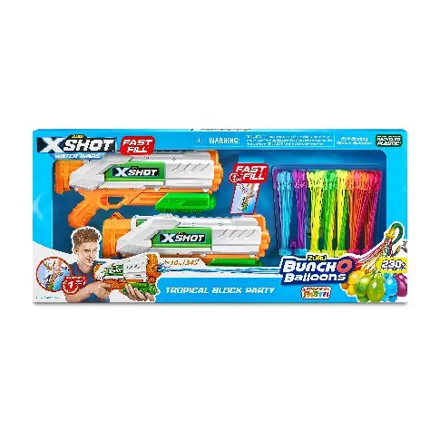 Bilde av best pris X-Shot Water - Mixed, Standard Fast Fill Block Party, 2X Fast-Fill, 7X Standard Bunch O Balloons (56499) - Leker