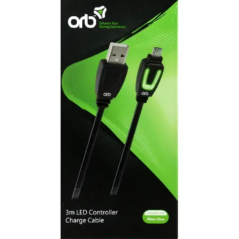 Bilde av best pris Xbox One - LED Controller Charge Cable 3m (ORB) - Videospill og konsoller