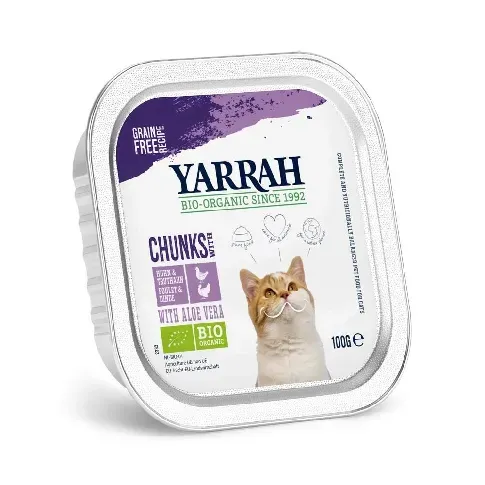 Bilde av best pris Yarrah Organic Cat Chicken & Turkey Chunks Grain Free Katt - Kattemat - Våtfôr