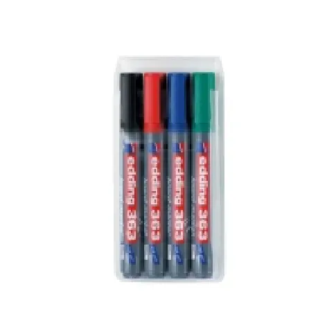 Bilde av best pris edding 363 board - Markør - for brett - svart, rød, blå, grønn - fargeblekk - 1-5 mm (en pakke 4) Skriveredskaper - Markør - Whiteboardmarkør
