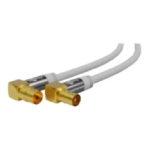 Bilde av best pris goobay - Antennekabel - IEC-kobling hunn vinklet til IEC-kobling hann vinklet - 3 m - firenivåsskjerming - 135 dB - hvit - solid PC tilbehør - Kabler og adaptere - Skjermkabler