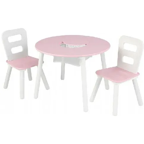 Bilde av best pris kidkraft Bord og stoler sett rosa Bord og stoler sett rosa/hvit 26165 Bord og stoler