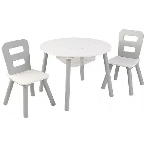 Bilde av best pris kidkraft bord og stoler sett Bord og stoler sett grå og hvit 26166 Bord og stoler