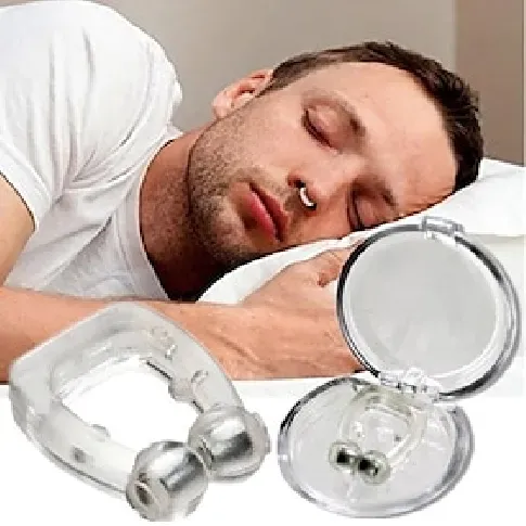 Bilde av best pris silikon anti snorke magnet neseklemme med oppbevaringsboks silikon anti-snorke enhet forhindrer snorking
