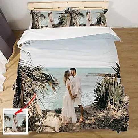 Bilde av best pris tilpasset foto dynetrekk trykt sengetøy sett tilpasset soverom gave til venner, elskere personlige gaver